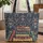 Ornate Antique Books Stack Botanical Floral Leaves Vines Berries - Book Lover Gift Quilted Tote Bag - 1