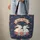 Your Name Two Bunnies Cream Red Blue Roses White Stars Navy - Patriotic Everyday Gift Quilted Tote Bag - 6