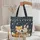 Fox Bunny Delicate Wildflowers Leafy Vines Rustic Wooden Sign - Nature Lover Gift Quilted Tote Bag - 5