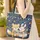 Fox Bunny Delicate Wildflowers Leafy Vines Rustic Wooden Sign - Nature Lover Gift Quilted Tote Bag - 4