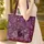 Black Cat Lilac Flowers Butterfly Scroll - Cat Lover Gift Your Name Text Quilted Tote Bag - 4