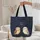 Custom Name Two Owls Celestial Glowing Moon & Stars - Everyday Tote for Night Sky Lover Quilted Tote Bag - 5