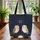 Custom Name Two Owls Celestial Glowing Moon & Stars - Everyday Tote for Night Sky Lover Quilted Tote Bag - 3