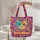 Emerald Eyes Geometric Shapes Cat Floral Wreath - Cat Lover Everyday Tote Quilted Tote Bag - 5