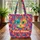 Emerald Eyes Geometric Shapes Cat Floral Wreath - Cat Lover Everyday Tote Quilted Tote Bag - 3