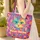 Emerald Eyes Geometric Shapes Cat Floral Wreath - Cat Lover Everyday Tote Quilted Tote Bag - 4