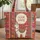 White Llama Floral Saddle Blanket Name Hoop - Llama Lover Gift Quilted Tote Bag - 1