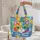 Swirling Cat Face Petal Name Ribbon - Everyday Tote Cat Lover Gift Quilted Tote Bag - 5