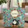 Personalized Black White Cat Wildflower Garden - Everyday Tote for Cat Lover Quilted Tote Bag - 1