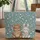 Personalized Bear Bunny Wildflower Lavender Name - Everyday Use - Animal Lover Gift Quilted Tote Bag - 1