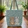Personalized Bear Bunny Wildflower Lavender Name - Everyday Use - Animal Lover Gift Quilted Tote Bag - 3