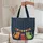 Orange Red Green Cats Scattered Small Fish Name Bunting - Cat Lover Everyday Tote Birthday Gift Quilted Tote Bag - 5