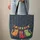 Orange Red Green Cats Scattered Small Fish Name Bunting - Cat Lover Everyday Tote Birthday Gift Quilted Tote Bag - 6