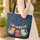 Orange Red Green Cats Scattered Small Fish Name Bunting - Cat Lover Everyday Tote Birthday Gift Quilted Tote Bag - 4