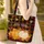 Rustic Plaid Richly Colored Personalized Name Pumpkins Autumn Leaves - Fall Season Gift Quilted Tote Bag - 4