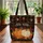 Rustic Plaid Richly Colored Personalized Name Pumpkins Autumn Leaves - Fall Season Gift Quilted Tote Bag - 3