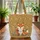 Personalized Fox Wildflower Cross Stitch - Farmhouse Decor Gift for Fox Lover Quilted Tote Bag - 3