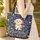 Fluffy Dog Flower Wreath Personalized Name - Botanical Everyday Dog Lover Gift Quilted Tote Bag - 4