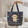 Fluffy Dog Flower Wreath Personalized Name - Botanical Everyday Dog Lover Gift Quilted Tote Bag - 5