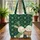 Two Nuzzling Forest Bunnies Shamrocks Golden Celtic Knot Wooden Name Sign - Wildlife Lover Gift Quilted Tote Bag - 3