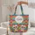 Mexican Folk Art Sugar Skulls Cacti Desert Flowers Name Wreath - Everyday Use Gift Quilted Tote Bag - 5