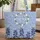 Bluebonnet Wildflowers Floral Wreath Swirling Leaves Your Name - Botanical Home Decor Gift Quilted Tote Bag - 1