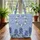 Bluebonnet Wildflowers Floral Wreath Swirling Leaves Your Name - Botanical Home Decor Gift Quilted Tote Bag - 3