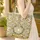Dove Olive Wreath Classic Botanical Scrolling Leaves Scroll - Everyday Tote Quilted Tote Bag - 4