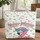 Pink Flamingo Blue Sunglasses Hibiscus Your Name - Beach Vacation Quilted Tote Bag - 1