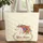 Folk Art Horse Head Personalized Name Floral Wreath Boho Lifestyle Horse Lover Gift Quilted Tote Bag - 1