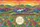 Blue Red Train Wildflower Sunset Name Wreath - Everyday Tote Travel Essentials Quilted Tote Bag - 7