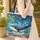 Humpback Whale Tropical Palm Trees Sailboat - Ocean Lover Gift Quilted Tote Bag - 4