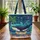 Humpback Whale Tropical Palm Trees Sailboat - Ocean Lover Gift Quilted Tote Bag - 3
