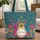 Ornate Acoustic Guitars Floral Vines Personalized - Music Lover Gift Quilted Tote Bag - 1