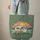 Jumping Fish Camper Trailer Pine Trees Mountain Sunset - Camping Trip Gift Quilted Tote Bag - 6