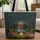 Adirondack Chairs Campfire Cabin Lake Scene Name Sign - Outdoors Home Decor Gift Quilted Tote Bag - 1