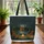Adirondack Chairs Campfire Cabin Lake Scene Name Sign - Outdoors Home Decor Gift Quilted Tote Bag - 3