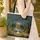 Adirondack Chairs Campfire Cabin Lake Scene Name Sign - Outdoors Home Decor Gift Quilted Tote Bag - 4