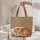 Sleeping Ginger Tabby Kitten Rustic Floral - Cat Lover Gift Quilted Tote Bag - 5