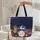 Hoop Monarch Butterfly Wildflowers Moon Personalized Name - Nature Lover Gift Quilted Tote Bag - 5