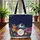 Hoop Monarch Butterfly Wildflowers Moon Personalized Name - Nature Lover Gift Quilted Tote Bag - 3