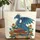 Majestic Blue Dragon Large Wings Antique Books Floral Vine - Fantasy Book Lover Gift Quilted Tote Bag - 1