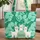 Organic Shapes Fluffy Llamas Personalized Name Hoop - Llama Lover Gift Quilted Tote Bag - 1