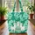 Organic Shapes Fluffy Llamas Personalized Name Hoop - Llama Lover Gift Quilted Tote Bag - 3