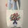 Red White Blue Floral Vase Swirling Vines Star Cartouche - Everyday Home Decor Gift Quilted Tote Bag - 6
