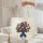 Red White Blue Floral Vase Swirling Vines Star Cartouche - Everyday Home Decor Gift Quilted Tote Bag - 5