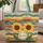 Sunflowers Wavy Landscape Floral Wreath - Summer Garden Gift Quilted Tote Bag - 1