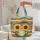 Sunflowers Wavy Landscape Floral Wreath - Summer Garden Gift Quilted Tote Bag - 5
