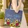 Ornate Dark Blue Cross Sunflowers Wildflowers - Faith Lifestyle Gift Quilted Tote Bag - 4