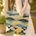 White Yellow Black-faced Sheep Rolling Hills Landscape - Farmhouse Decor Gift Quilted Tote Bag - 4